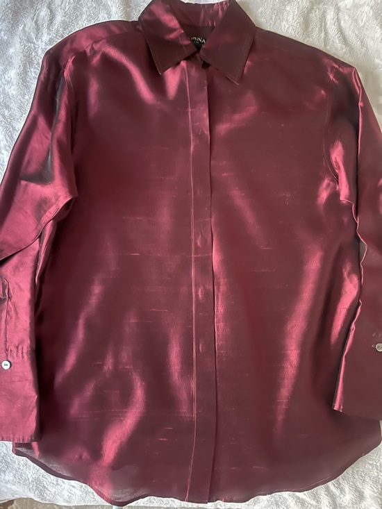 Dana Buchman Tops - Dana Buchman Deep Burgundy Silk Blouse
